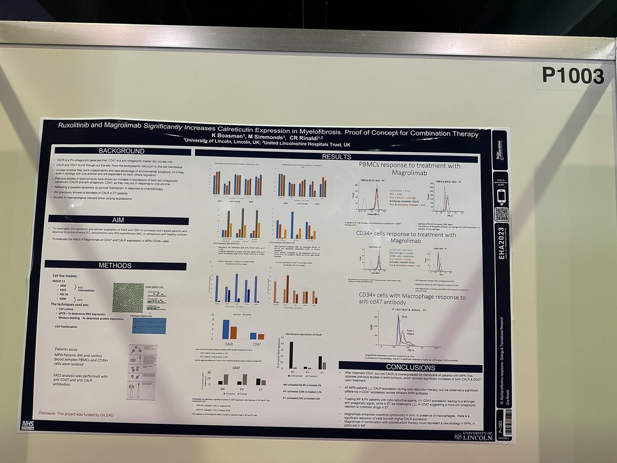 #EHA2023 poster up ! Come and visit at 1003 !