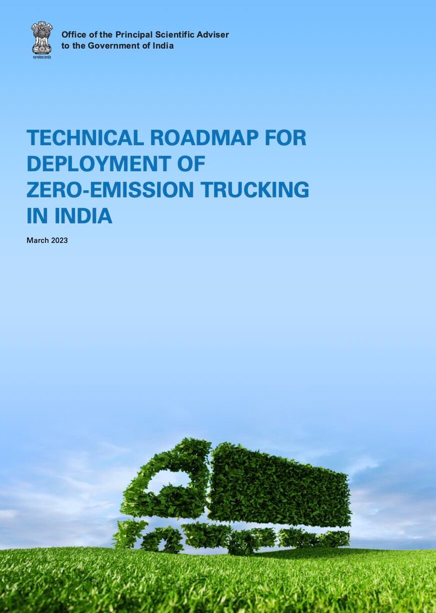 #NewsWatch: Release of Technical Roadmap for Zero Emission Trucking (ZET) in India by O/o @PrinSciAdvGoI

Read here: linkedin.com/posts/centre-f…

#freight #roadfreight #trucking #sustainability #transportation #smarttransportation #electricvehicles 

Image courtesy ~@PrinSciAdvGoI