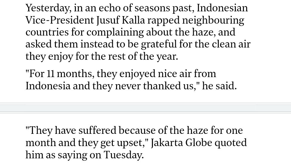 You laugh, but this was an official Indonesian statement on the matter of fresh air and burning forests