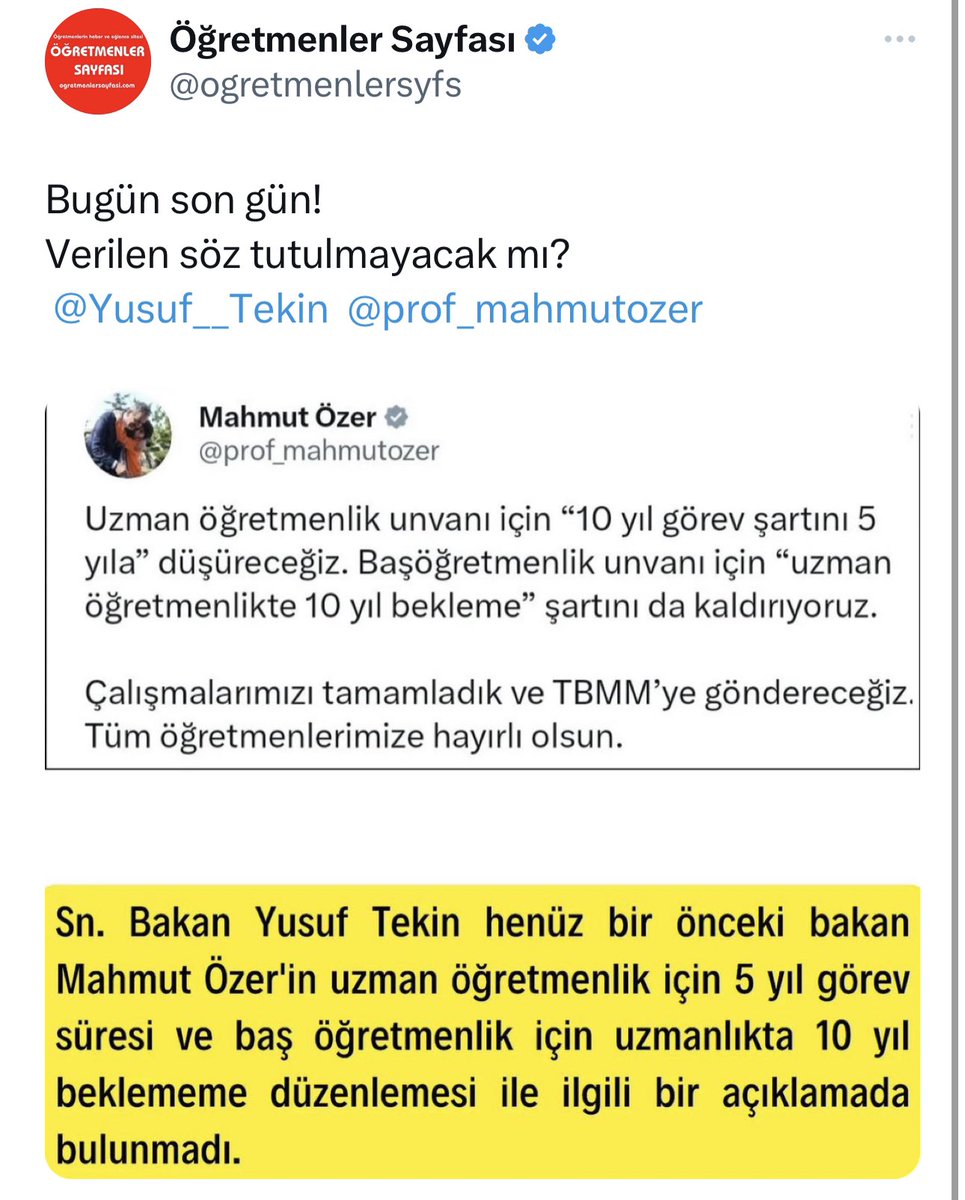 ogretmenlersyfs's tweet photo. @Yusuf__Tekin Söz verilmişti? @Yusuf__Tekin https://t.co/2sHp1yvWee