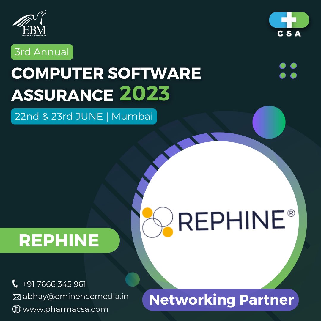 Welcome on board our Networking Partner - Rephine for the 3rd Annual Computer Software Assurance 2023.

#eminencebusinessmedia #ebmcsa3 #computersoftwareassurance