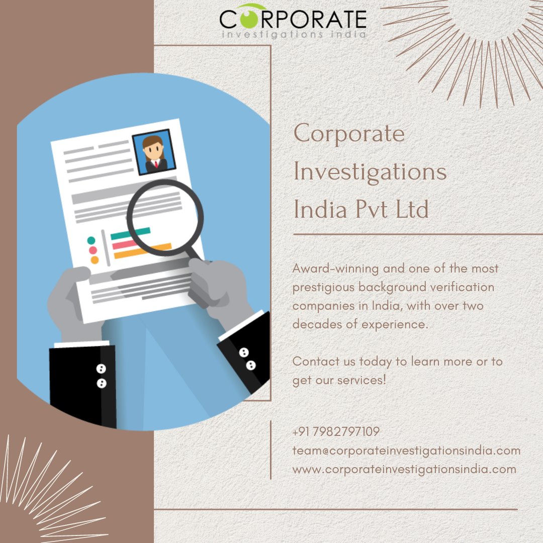 CorporateInve10's tweet image. A successful background check is an indication of the candidate’s #honesty and #integrity, which are two of the most important qualities that add value to the company in the long term.

#educationverification #employmentverification #addressverification #bgv #bgvvendor #ebc