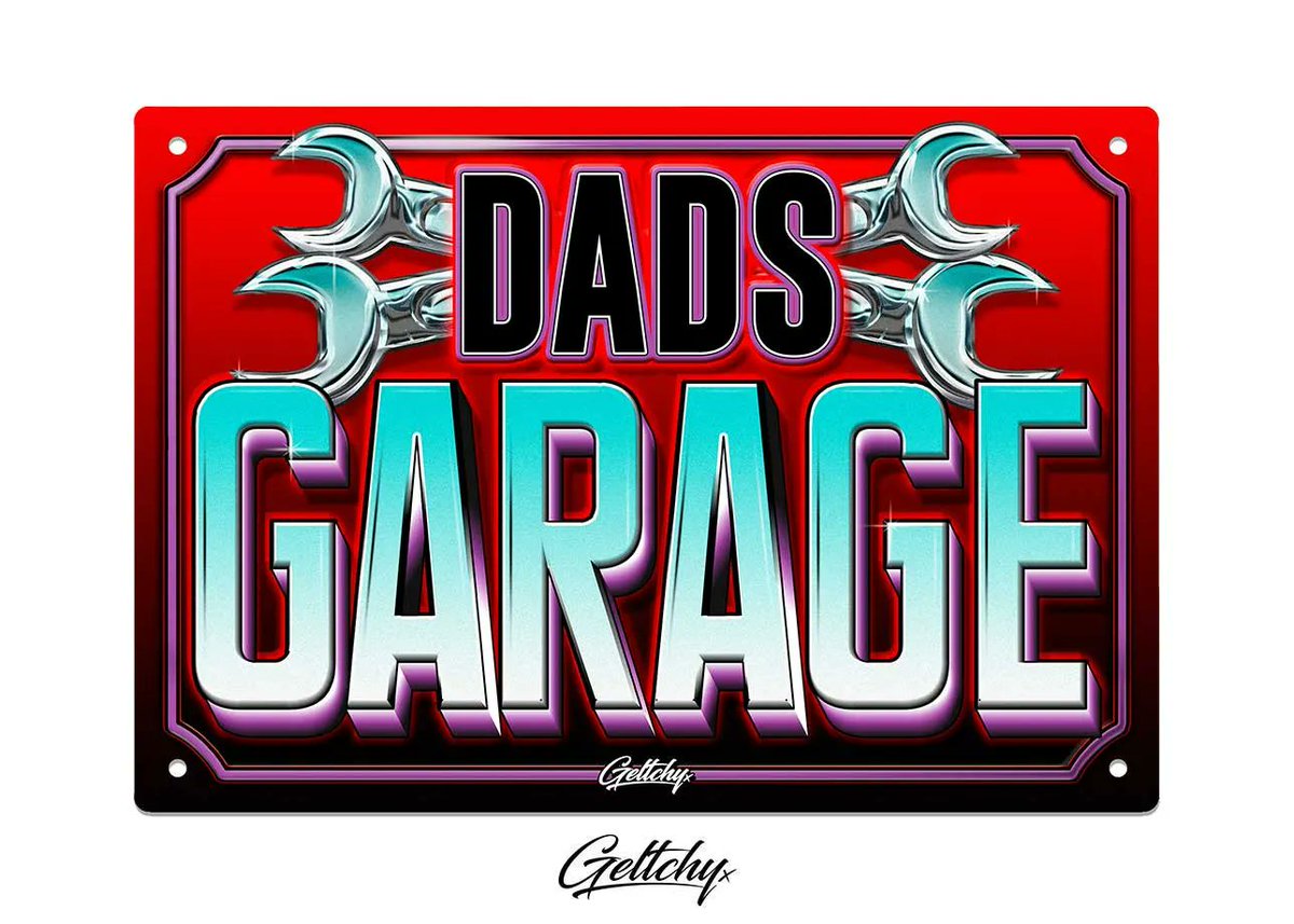 DADS GARAGE Man Cave Sign by #Geltchy
#HotRodArt #AustralianCars #ManCaveDecor #TinSigns #GiftIdeas #AutomotiveArt #SupportLocal #DadsGarage 
BUY NOW👇
🔗buff.ly/43vfKPY