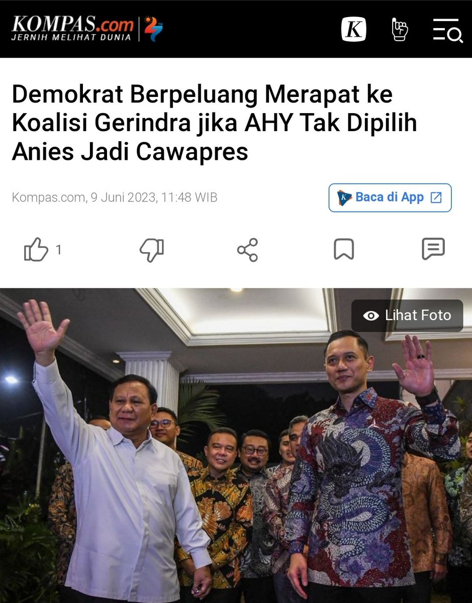 Melihat situasi Politik yg semakin rumit sepertinya Pemilu 2024 cuma ada 2 Capres/Cawapres.

Ganjar Pranowo didukung PDIP, PPP, PAN, HANURA, PERINDO, GOLKAR.
Prabowo di dukung GERINDRA, PKB, DEMOKRAT, PKS, NASDEM.

amp.kompas.com/nasional/read/…