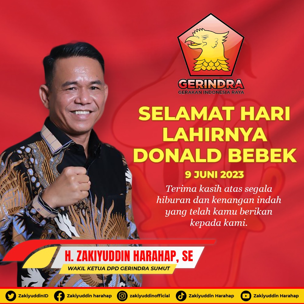 Selamat Hari lahirnya Donald Bebek

Terima kasih atas segala hiburan dan kenangan indah yang telah kamu berikan kepada kami. 

#ZakiyuddinHarahap #PadangLawasUtara #SumateraUtara #TapanuliSelatan #PadangSidempuan #CalonBupatiPadangLawasUtara