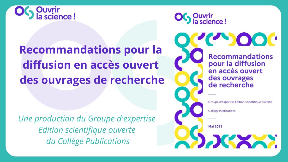 Le Groupe d’expertise #editionscientifique ouverte du collège Publications propose des recommandations pour la diffusion en accès ouvert des ouvrages de recherche
bit.ly/45QjMnN
#scienceouverte <a href="/AgenceRecherche/">ANR - Agence nationale de la recherche</a>