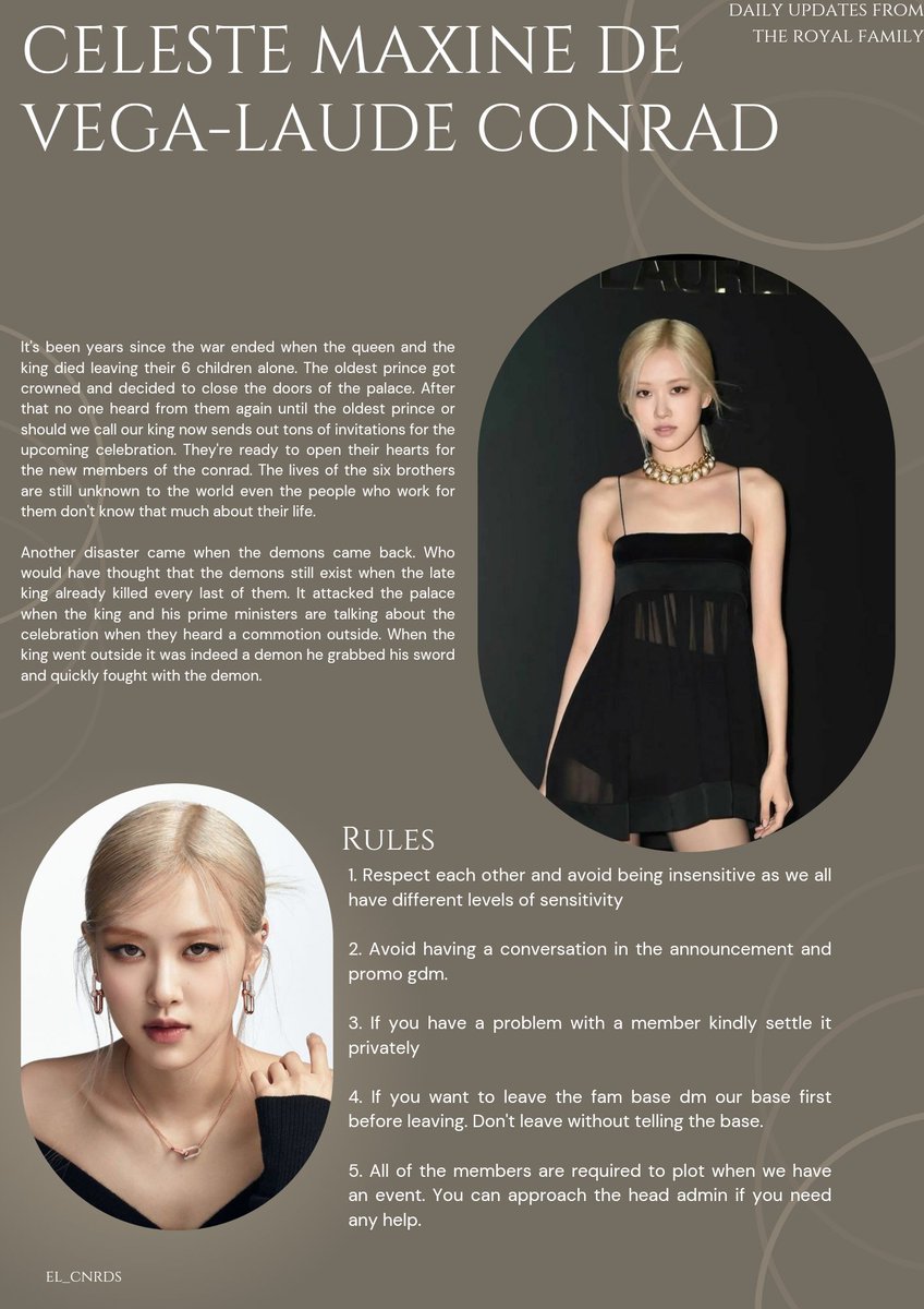 ︎ ︎ ︎︎ ︎ ︎ ︎ ︎ ︎ ︎ ︎

       AFFILIATED WITH THE CONRADS
              ︎︎ ︎ ︎ ︎ ︎ ︎ ︎ ︎          @el_cnrds 
                
︎︎ ︎ ︎︎ ︎ ︎ ︎ ︎ ︎ ︎ ︎ ︎ ︎︎