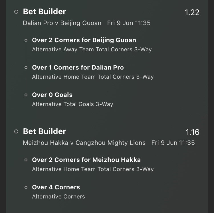 Bet365TipsGh's tweet photo. ⏳ Rollover 1/5

📅 Friday 9 June 2023

⏰ 11:45

Treble @ 1.56 odds

#BetBuilder #Bet365tipsgh 🫡 https://t.co/swVSTfuyZg