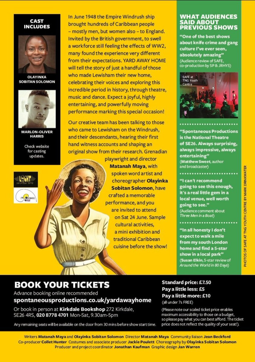 JRHYScommunity's tweet photo. We are super excited to be a part of this project Co-Producing and sharing in a legacy that brings awareness to our journey. Celebrate #together #windrushgenetations #spontaneousproductions #sydenham #communityengagement #together tickets now on sale! See you there❤️✨🇯🇲🌼💥🇯🇲 https://t.co/JhIG5K6IPW