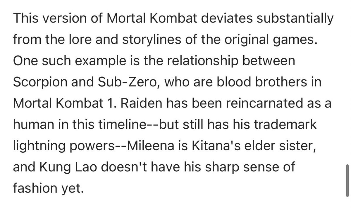 So GameSpot just confirmed Scorpion and Sub-Zero being blood brothers and Mileena being the elder sister of Kitana, NOT TWIN.