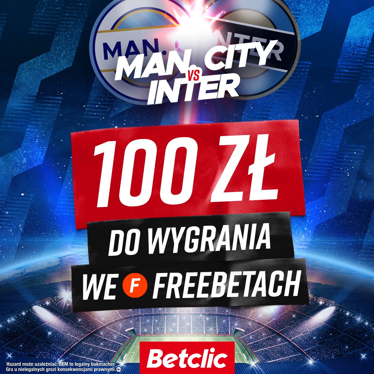 BetclicPolska's tweet photo. ⚽️ KONKURS ⚽️
👉 typujemy #UCLFinal #MCIINT 

Zasady:
🔎 obserwuj 
@BetclicPolska
🔄 retweet
✍️ wytypuj dokładny wynik meczu City🆚Inter i strzelca ostatniego gola + dodaj #KonkursBetclic
📲 podaj login Betclic
⚠️ Gramy do 21:00

Do zdobycia 2x50zł we FREEBETACH! 💸 https://t.co/kavjmJfCGe