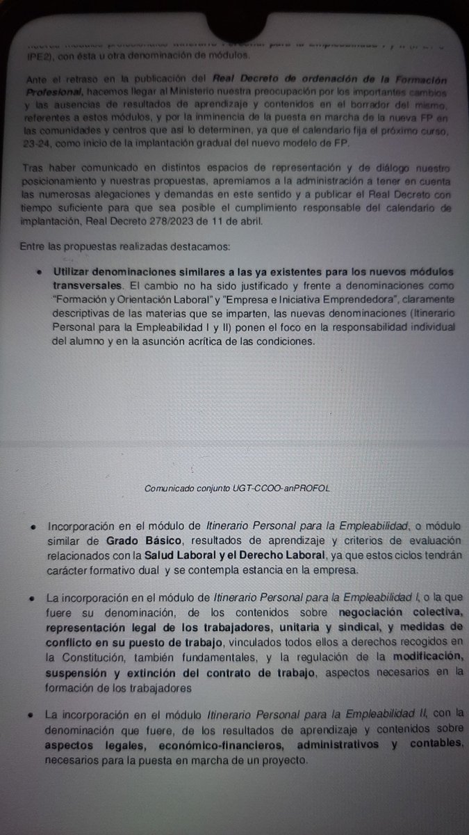 VillaroRosa's tweet photo. És més important que mai garantir a l'alumnat #FP el coneixement del món del treball per a l'exercici dels seus drets i també obligacions com a treballadors/es, el nou RD d'Ordenació de l'FP ho ha de garantir a través dels nous MP que substitueixen a #FOL i #EIE 
@ANPROFOL 💪💪��� https://t.co/gjrlTX6bMC