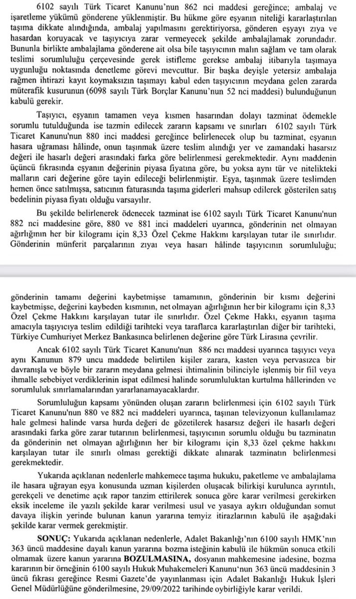 RG’de yayınlanan Yargıtay 11. HD 2022/3467E., 2022/6446K. Sayılı (Kanun Yararına Bozma) İlamını okumanızı tavsiye ederim meslektaşlarım. Somut olayı ele alış biçimi ve hukuki değerlendirmeler baya güzel. BK raporunun önemini de bu karardan anlayabiliriz 😅 resmigazete.gov.tr/eskiler/2023/0…