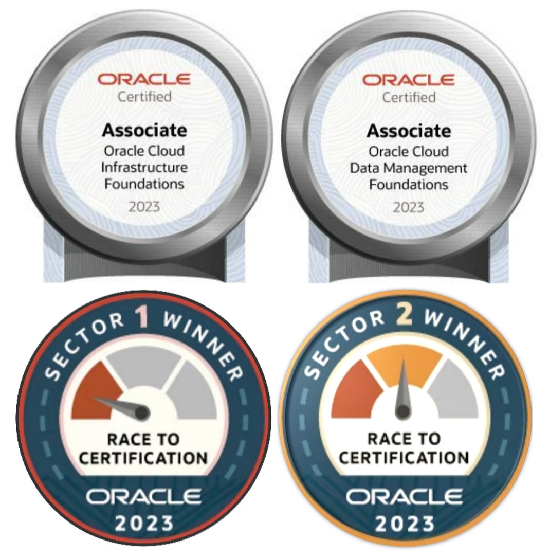 The race has started and the pace is almost as good as Max's.
Sector 1 and Sector 2 have been completed.
Take your chance and get certified for OCI for free.
lnkd.in/eTvGHzHv

#ArchitectsofChange #Logicalis #Oracle #OCI #OracleCertified #OracleAce