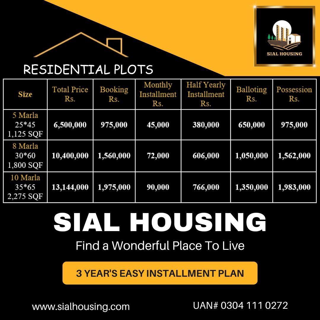 'SIAL HOUSING' a project of REEM Developer in your city SIALKOT...
What are you waiting for now? Be a part of our community...!
#JoinUsToday #home #societyforcreativeanachronism #housing #PakistanProperty #realestategoals #Investing #investmentrealestate #StartNowNotLater