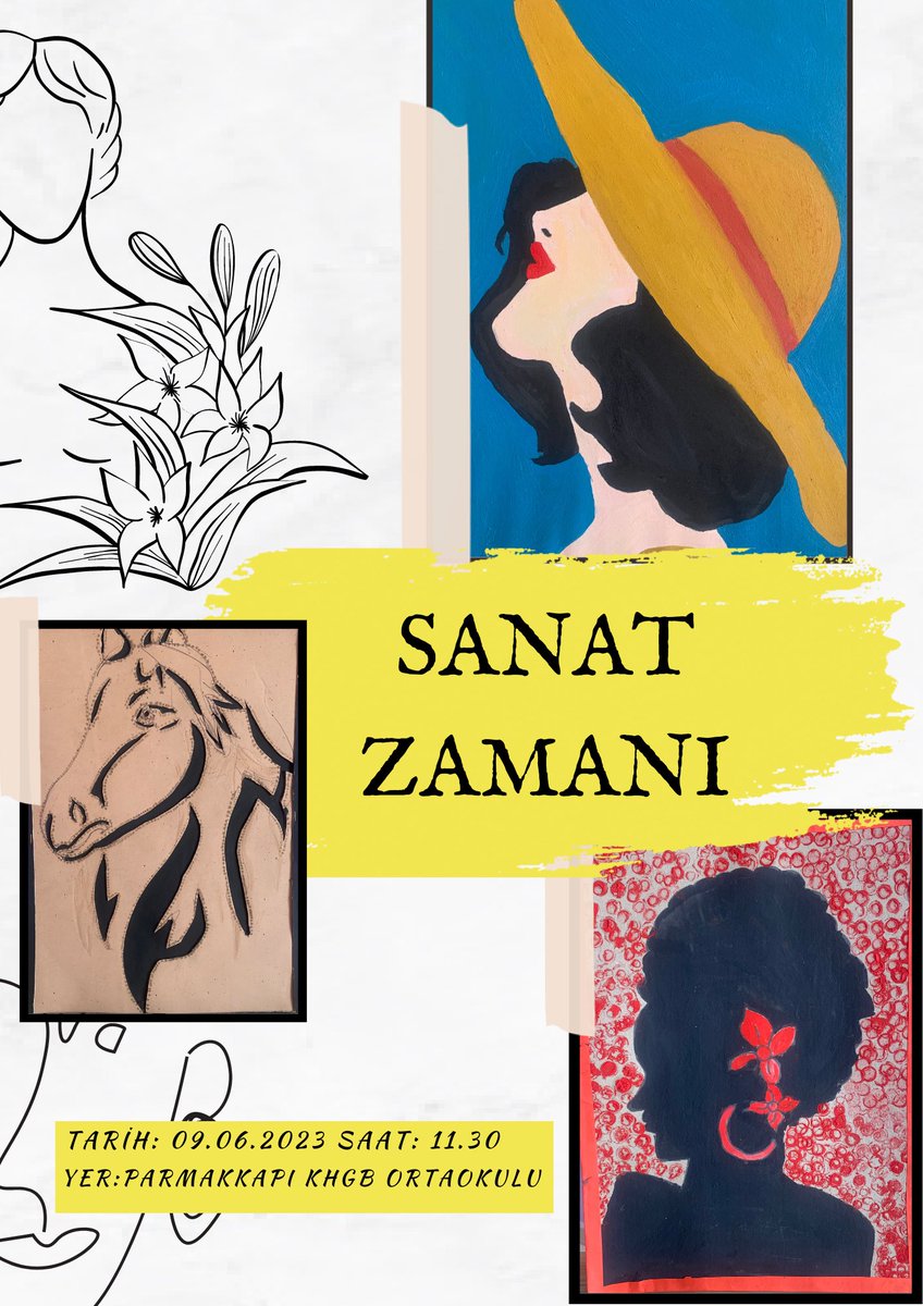 parmakkap's tweet photo. Parmakkapı KHGB İlk/Ortaokulu ailesi olarak Görsel sanatlar öğretmenimiz ve öğrencilerimizin yapmış olduğu çalışmaların sergilendiği Sanat Zamanı etkinliğimizde sizleri de aramızda görmekten mutluluk duyarız 😊
@valisalihayhan 
@miaserapcetin 
@Mvural63 https://t.co/aSeWm7PQJP