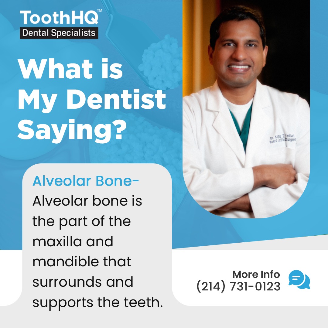 The #alveolarbone is the part of the jaw that holds the teeth. #Alveolar bone loss weakens the teeth' supporting structures paving to #toothloss. It is one of the hallmarks of #periodontitis.

#freeconsult #toothhq #dentisttx #gumdisease #dental #dentistry #dfwtx #dentalterm