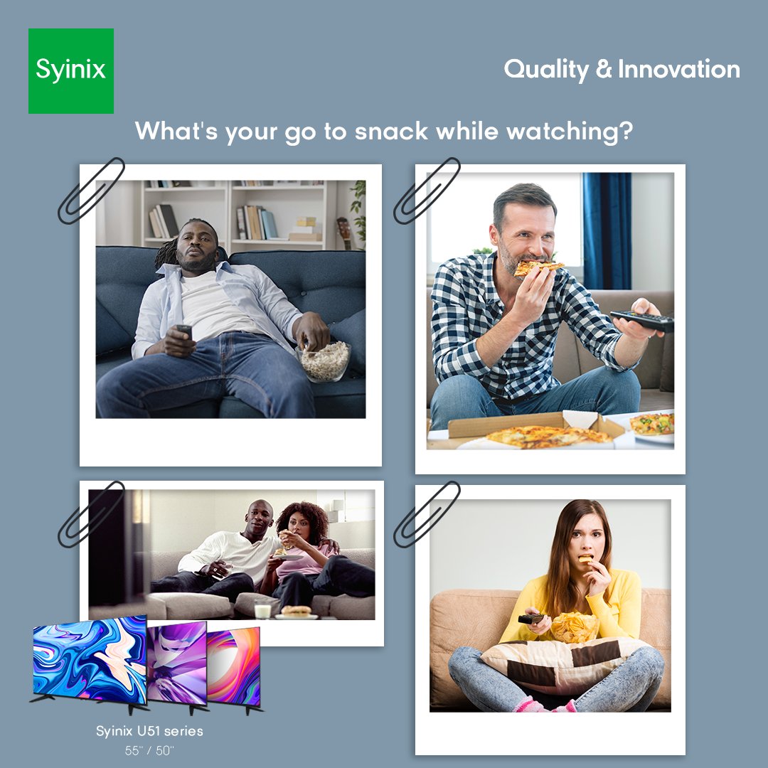 SyinixKE's tweet image. It's National Movie Night Day.  What's your go to snack while  watching?📷📷
#SyinixElectronicske #AndroidTvs