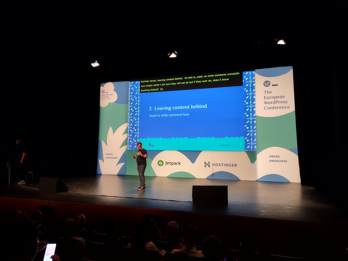 YordanSoares's tweet photo. Attending the @DavidArtiss talk, about good practices when developing, at #WPEU https://t.co/VFn0bdtM4T