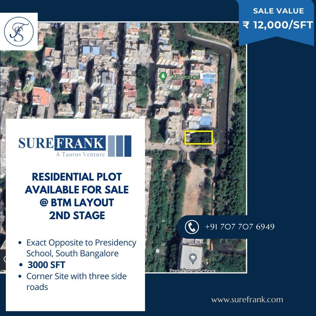 SF_SureFrank's tweet image. 🌳 Residential plot for sale in BTM Layout 2nd Stage! Build your dream home in a serene environment. Limited availability. Call +91 7077076949. #ResidentialPlot #DreamHome #BTMLayout

 visit surefrank.com for more details.