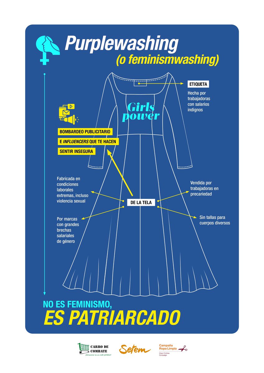 Carrocombate's tweet photo. En el informe #BlanqueodeRopa hablamos del #purplewashing y de muchas otras prácticas de #socialwashing en la industria de la moda. 

¿Cuáles son? 🪡

#ModaInsostenible 🌍👖 https://t.co/dOUAgjyBJi