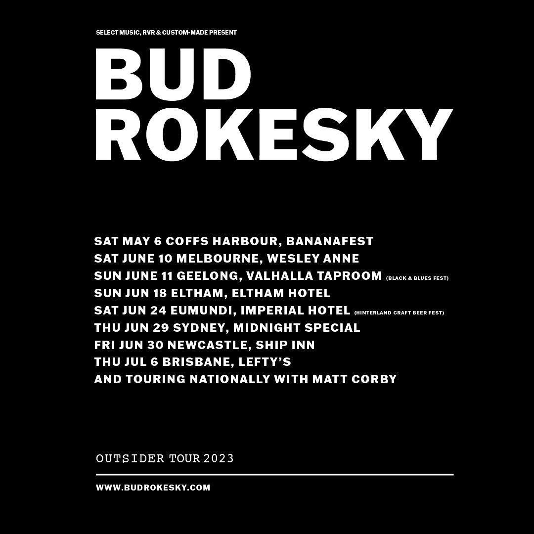 .<a href="/BudRokesky/">Bud Rokesky</a> <a href="/It/">back</a> starts tomorrow night for Bud Rokesky who celebrates the release of his album "Outsider". Grab a ticket and have a read of our interview with Bud... hifiway.live/2023/06/09/bud…