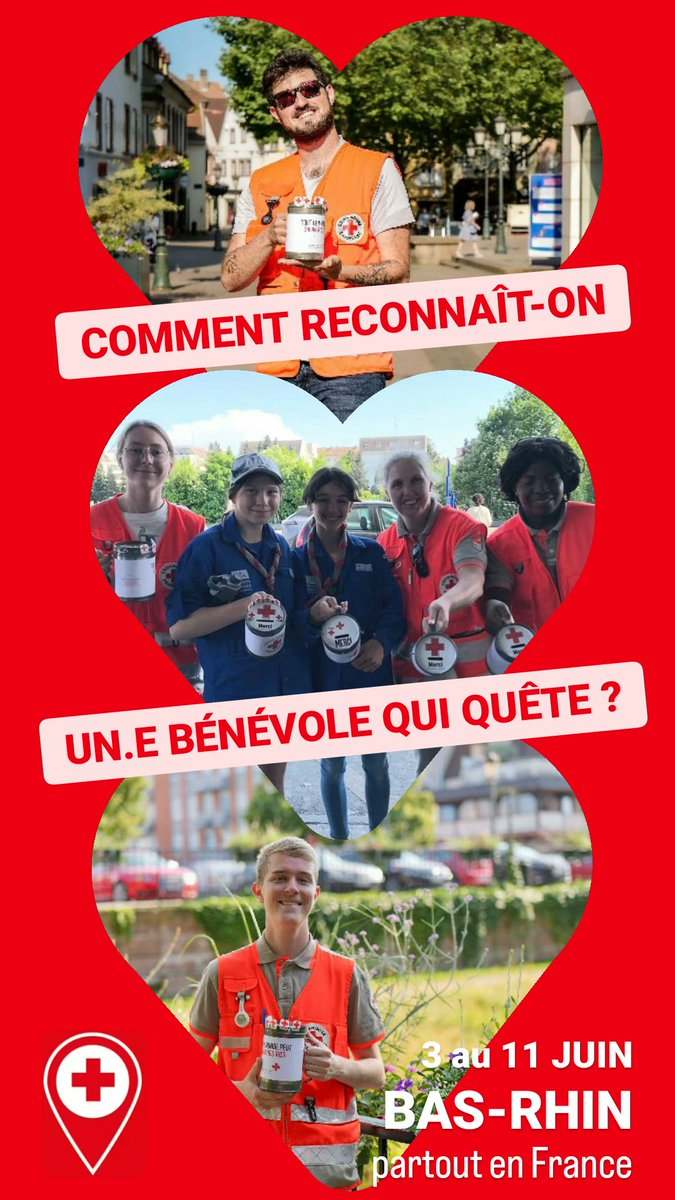 [Journées NationalesURNÉES 2023]

Indice n°1, ils.elles ont un grand sourire
Indice n°2, ils.elles sont sur les marchés, les commerces, les rues et feux tricolores
Indice n°3, #OnSeRejointEnBas 

Soutenez-nous

#jn2023 #onserejointenbas #croixrouge
#croixrougefrancaise