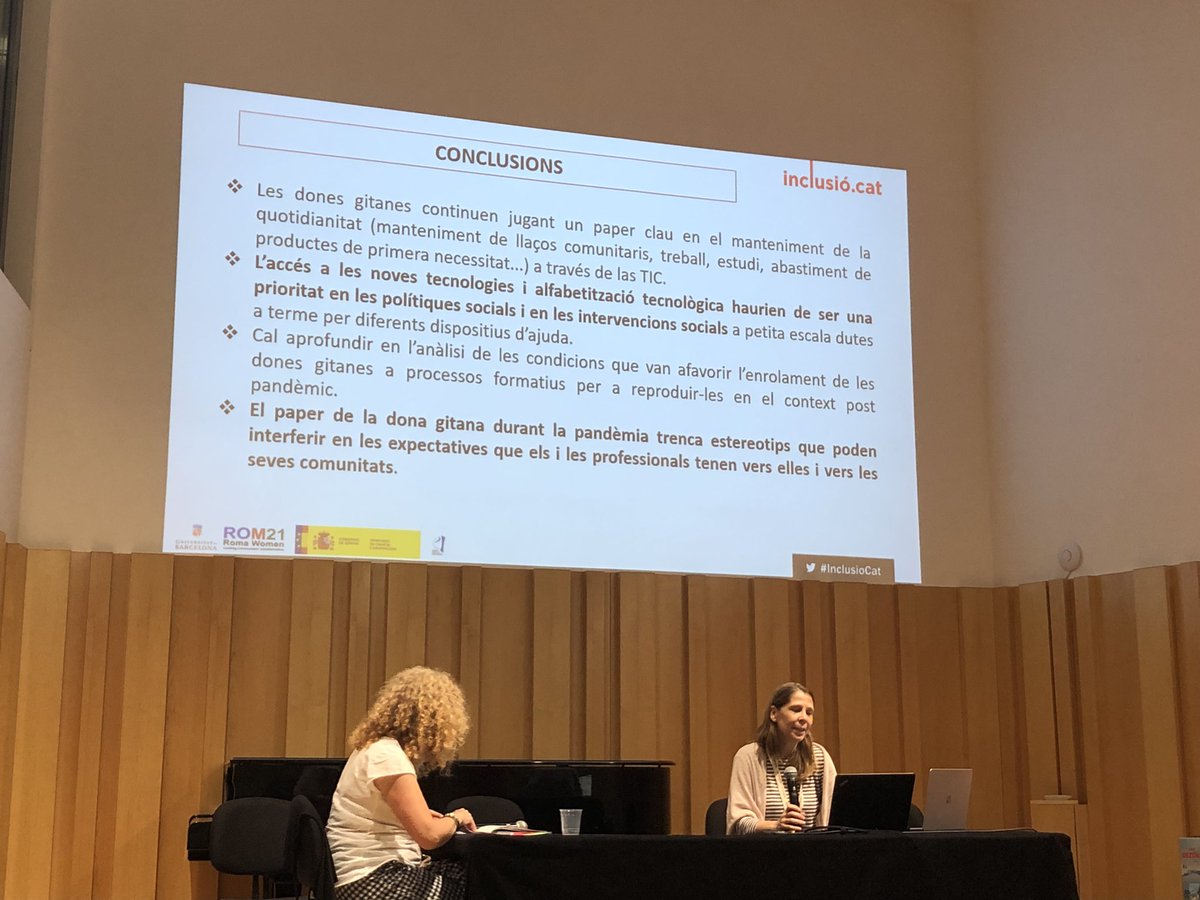 A #InclusioCat <a href="/Adrausi/">AdrianaS</a> <a href="/AriadnaMunt/">AriadnaMunté</a> presenten resultats de <a href="/ROM21_project/">ROM21</a> per combatre la bretxa digital i la discriminació