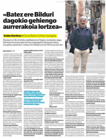 zabaltzen's tweet image. 🗣️ @geroabai a @ehbildu: #eskuzabaltasuna! Boto gehien lortu zuenak, ardura gehio du #Iruñea-k #euskara-ren kontrako Alkatea izan ez dezan.
🤷‍♀️Quien más votos tuvo, mayor responsabilidad tiene para que en #Pamplona no haya alcalde con #euskarafobia
✍️berria.eus/paperekoa/1857…