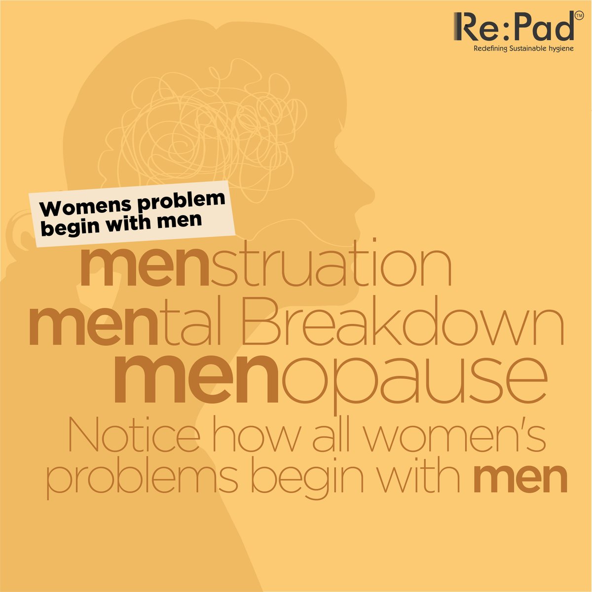 RePad4's tweet photo. No wonder, all our problems start with men!
Isn't it hilariously relatable ladies?
#Repad #reusablepad #womensproblembeginwithmen #menstruation #mentalbreakdown #menopause #periodstruggles #womenhealth #womenhygine https://t.co/cbDeB9NbQm