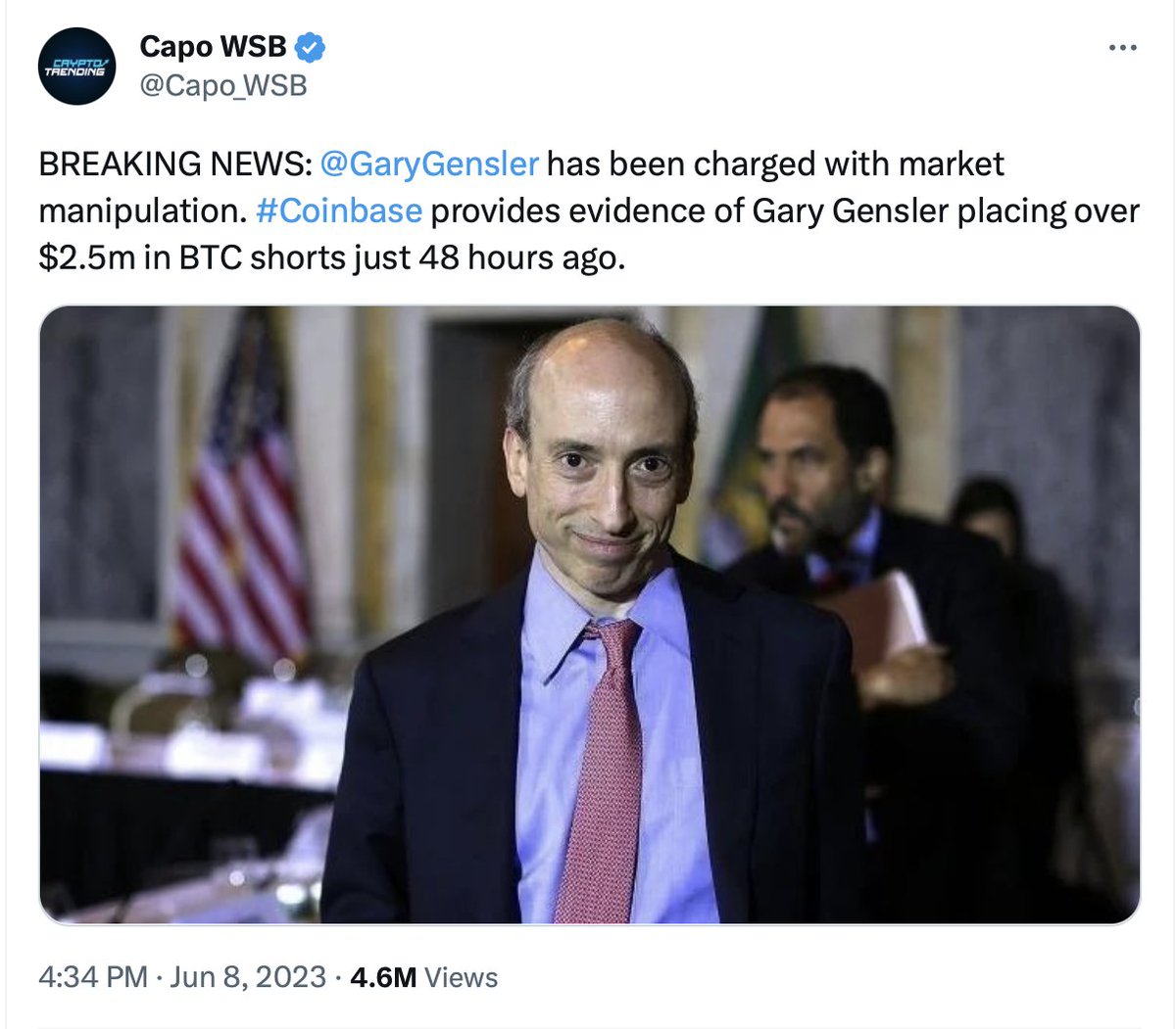 Too good to be true 😆

Gary Gensler accused of market manipulation for... wait for it...

shorting #BITCOIN 🥰