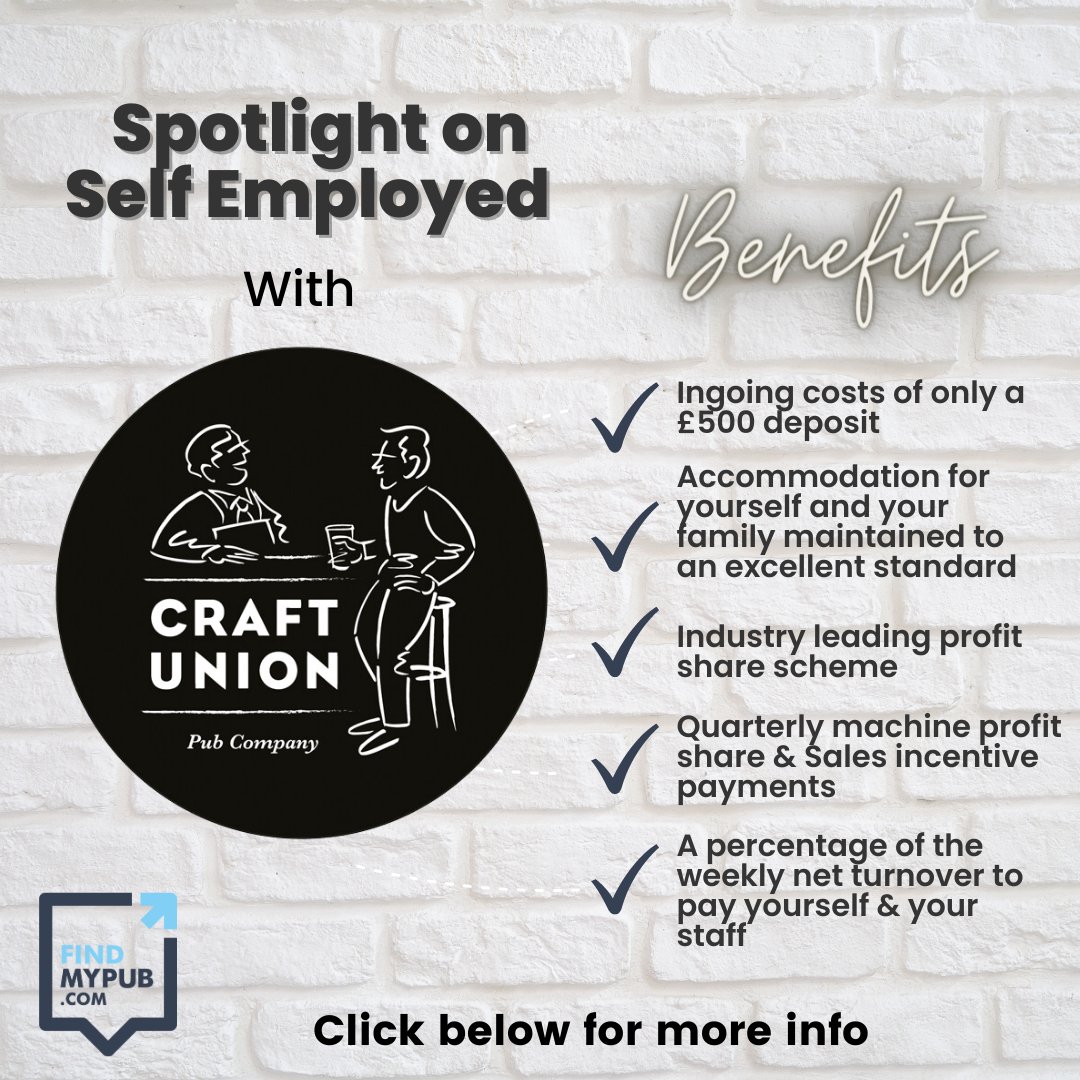 FindMyPub's tweet image. Craft Union's self-employed agreements allow you to run a pub business you love while remaining secure in knowing you have the full support of Stonegate Group behind you. 

More here: ow.ly/B8cC50NJ8bq

#selfemployed #springintosem #craftunion #learnmore #runapub