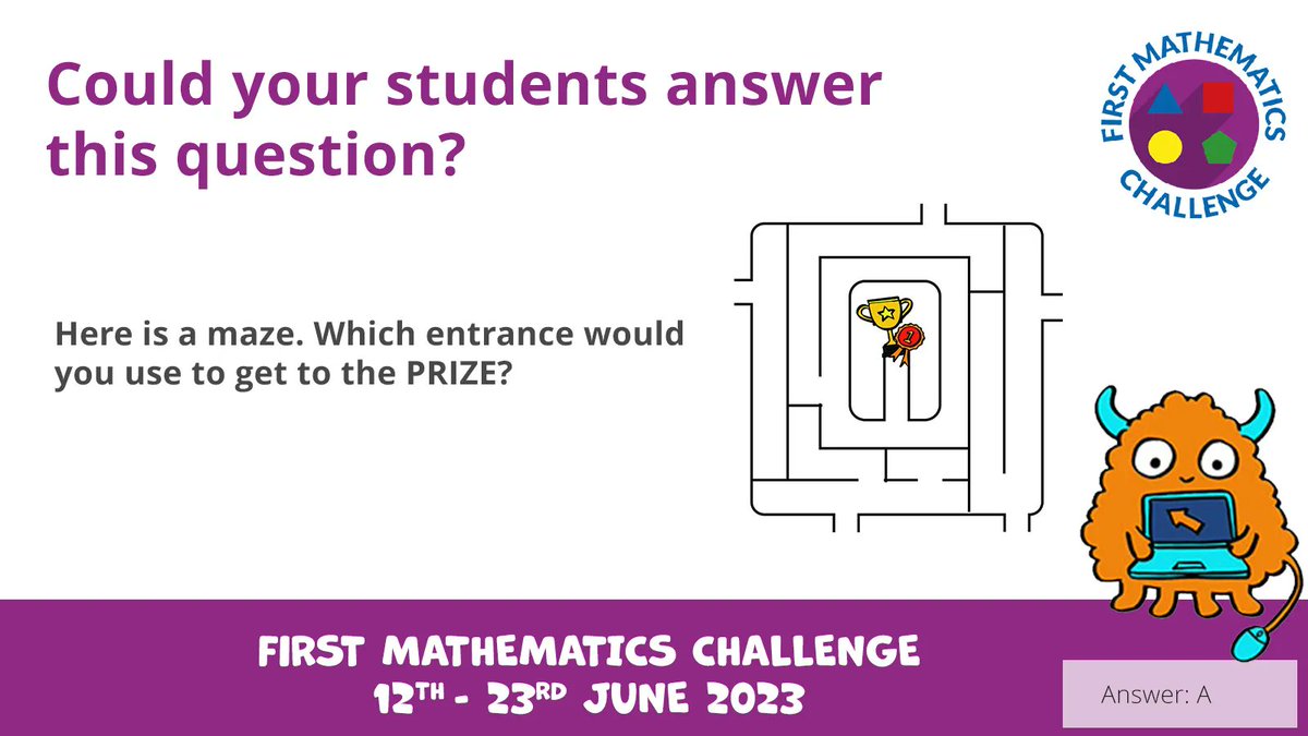 Mathematical_A's tweet image. 🥁 Teachers - Are your pupils ready for the #FridayMaths Question? Register your school by 21st June to take part in the #firstmathschallenge! &amp;gt; buff.ly/3IZ8iEE 

#FMC #Maths #primaryschool #learninganddevelopment