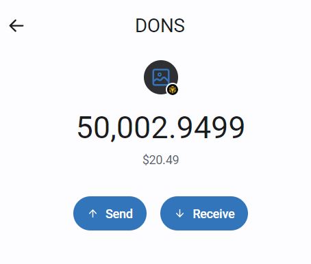Received $20 $DONS from @TheDonsCoin. Thanks for your Giveaway! #DONS #smartchain
