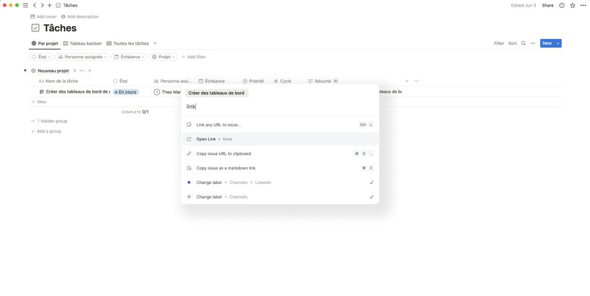 _theyo_'s tweet photo. The day where @NotionHQ implements a linear style commandbar with customizable actions will be the ending date for a ton of tools. 👀 @ivanhzhao https://t.co/34NoE53sE3