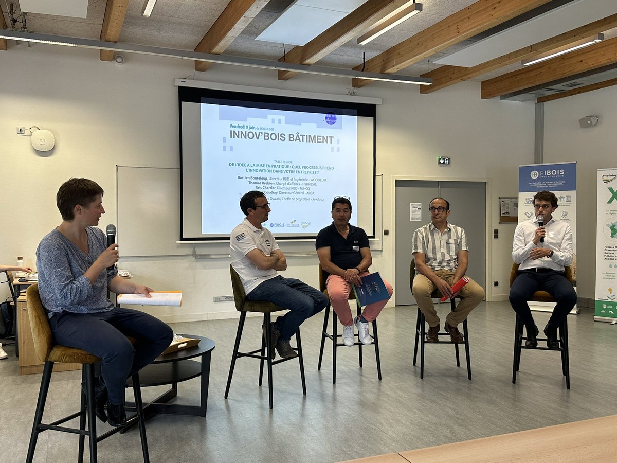 INNOV’BOIS à l’ESB avec <a href="/XylofuturEU/">Xylofutur Europe</a> @Fibois_pdl <a href="/NOVABUILD_/">NOVABUILD</a> où je parle des EXTERNALITÉS positives de la filière Bois pour 1décarbonation globaleSNBC: rénov.&amp;passif en coûts/délais ok,réhab.augmentée, limitation imports/déplacts/déchets,consos décarbonées, préserv.puits carbonés