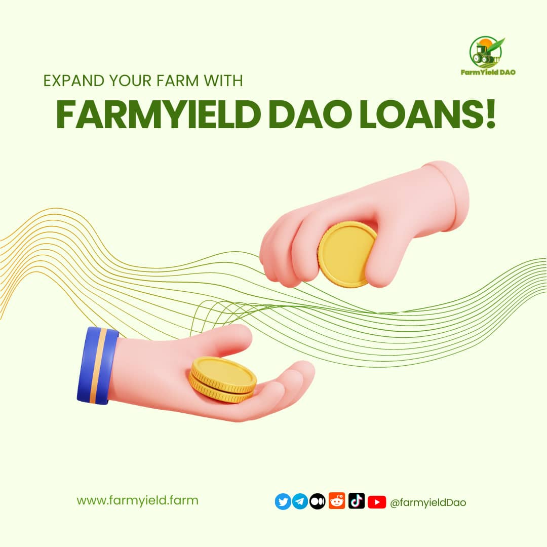FarmyieldDao's tweet photo. Are you looking for a way to grow your farm without breaking the bank? FarmYield DAO loans can help you access low-interest financing for land, equipment, seeds and more. Visit https://t.co/ACX1V4QfJL #FarmYield to find out more. #DAO #DeFi https://t.co/UIY1HUqhuj