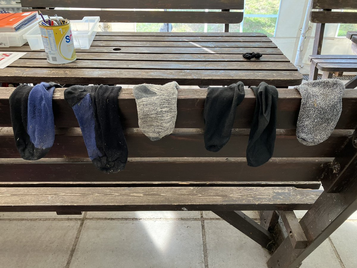 It’s a world record for ‘Lost Property’ at Plas Pencelli this year. Just 6 socks unclaimed this morning! #Year6 #residential #plaspencelli #pencelli #oddsocks #lostproperty