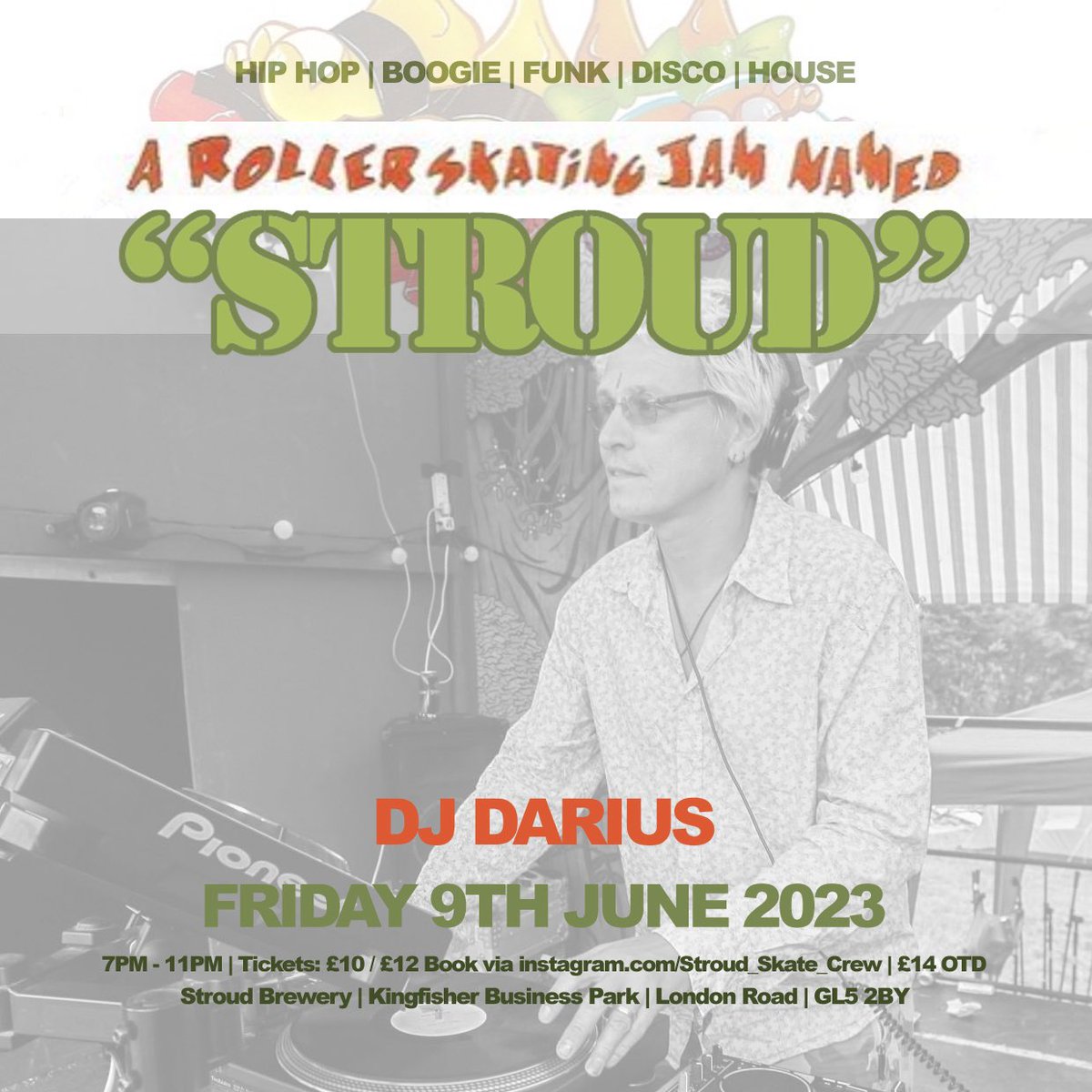 WAXDJs's tweet photo. Stroud Skate Crew presents…
#ARollerSkatingJamNamedStroud!
Tonight from 7pm - 11pm @StroudBrewery with live DJs spinnin’ all vinyl sets!!! @DeeJayFade @CrookedStylus #VinylDJs #RollerSkating #Stroud https://t.co/dD3k2bfnnV