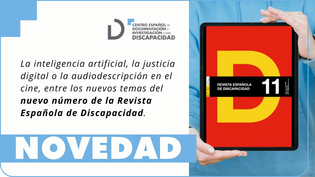 #NOVEDAD | 📢 🎉 ¡Ya disponible el nuevo número de la 𝗥𝗲𝘃𝗶𝘀𝘁𝗮 𝗘𝘀𝗽𝗮𝗻̃𝗼𝗹𝗮 𝗱𝗲 𝗗𝗶𝘀𝗰𝗮𝗽𝗮𝗰𝗶𝗱𝗮𝗱 #REDIS vol. 11, n. 1!

📚 <a href="/CEDID_dis/">📖 CEDID</a>, <a href="/RPDiscapacidad/">Real Patronato sobre Discapacidad y D. G.</a>
📍 Madrid, 2023, 286.

 🔗 Accede al número completo:
👉 bit.ly/466IiRQ 👈