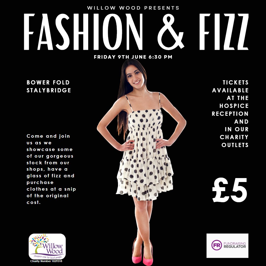 Come and join us for Fashion &amp; Fizz TONIGHT.
A fashion show where you can see some of the gorgeous stock from the Willow Wood shops.

We look forward to seeing you at Bower Fold.