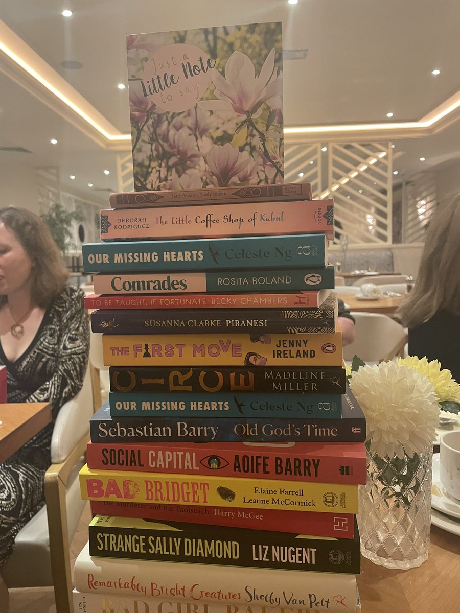 Our team had a lovely evening at our end-of-year get-together last night. Our annual book-gifting has set us all up for some great summer reading! #LoveReading #SchoolLibrarians
