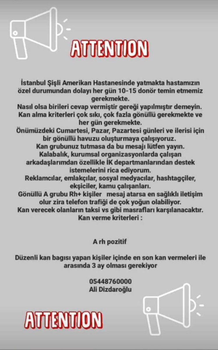 🚨 KAN İHTİYACI 🚨

Lütfen paylaşarak destek olalım 🙏🏼