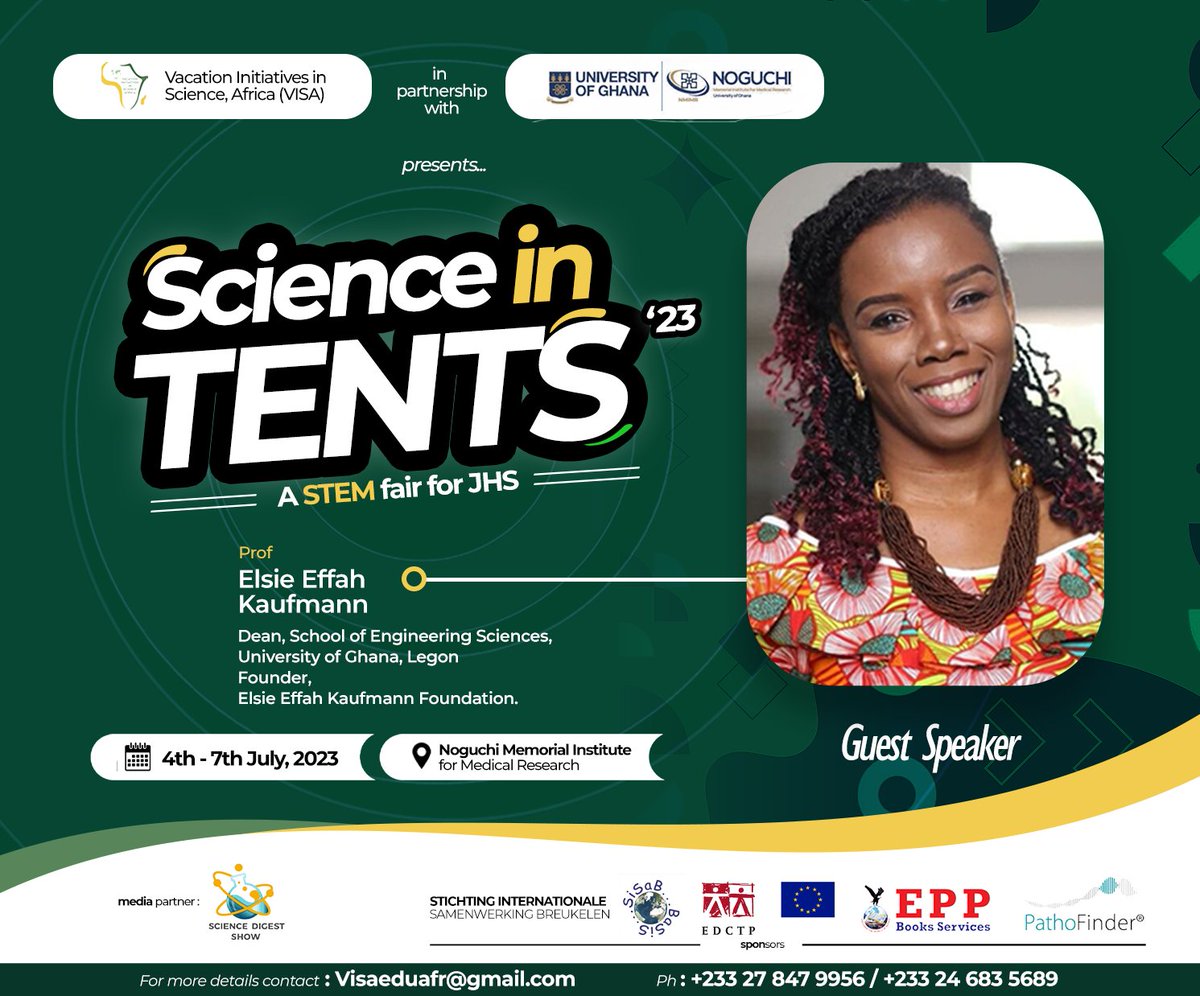 Introducing Professor <a href="/elsie_effah/">Elsie Effah Kaufmann</a> Elsie Effah Kaufman, Dean of School of Engineering Sciences <a href="/ug_engineering/">School of Engineering Sciences, UG</a> - University of Ghana <a href="/UnivofGh/">University of Ghana</a> as our next speaker. #scienceintent.🎉🎉

Excited is our mood, as we anticipate!🥳🥳
#scienceintent #STEM #stemeducation #speaker