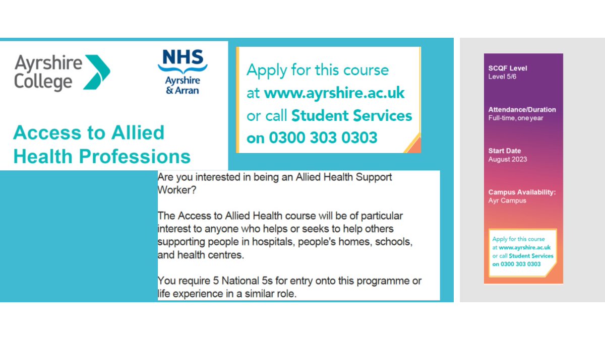 Grier McGhee (@grierahp) on Twitter photo Do you know of anyone interested in going to <a href="/AyrshireColl/">Ayrshire College</a> to learn more about working as an #AHPSupportWorker ? Please highlight this course to them 🙏- starts August 2024 <a href="/maureenmDTahp/">Maureen Murray</a> <a href="/jodiahpaa/">Dr Jodi Binning</a> <a href="/FizzyGiGi/">Georgie Garrick</a> <a href="/lkerrOTahp/">Lindsay Kerr</a> <a href="/LouSteel13/">Louise Steel</a> <a href="/gibbieahplcr/">Louise Gibson</a> <a href="/lizbruce24/">EB</a> <a href="/70happyheart/">Jane Holt</a> Do you know of anyone interested in going to <a href="/AyrshireColl/">Ayrshire College</a> to learn more about working as an #AHPSupportWorker ? Please highlight this course to them 🙏- starts August 2024 <a href="/maureenmDTahp/">Maureen Murray</a> <a href="/jodiahpaa/">Dr Jodi Binning</a> <a href="/FizzyGiGi/">Georgie Garrick</a> <a href="/lkerrOTahp/">Lindsay Kerr</a> <a href="/LouSteel13/">Louise Steel</a> <a href="/gibbieahplcr/">Louise Gibson</a> <a href="/lizbruce24/">EB</a> <a href="/70happyheart/">Jane Holt</a>