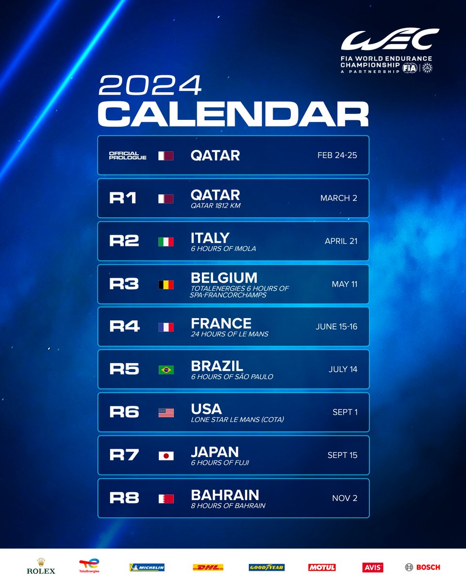 CALENDAR, 2023, WEC