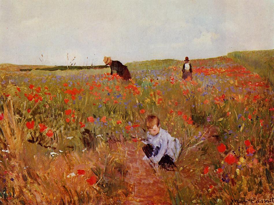 Red poppies, c.1880 by Mary Cassatt #WomensArt