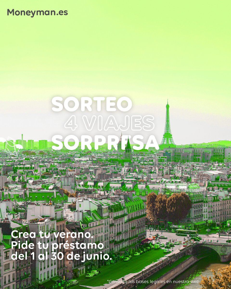MoneyMan_Espana's tweet photo. Gana un viaje sorpresa con Waynabox
valorado en 300€ 🍀
Sorteamos 4 viajes en todo el mes de junio ✈
Consulta la bases legales para participar:
https://t.co/qoZx1LDNR4
#viajegratis #sorteo #waynabox https://t.co/cD1jYWdUWU