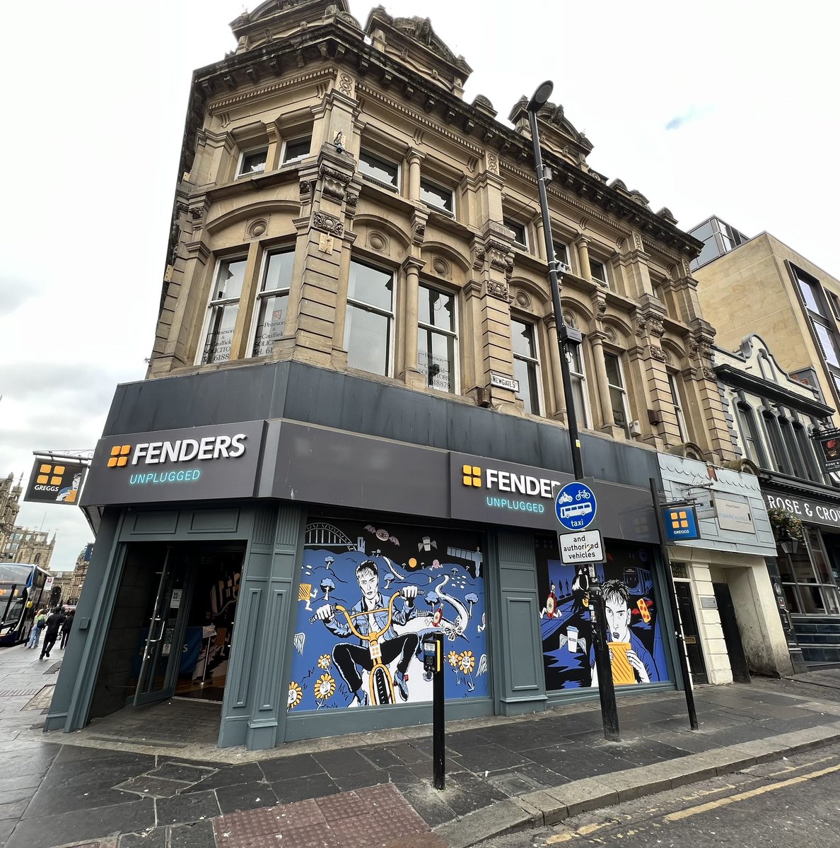 The Greggs beneath our offices has had an overnight makeover in honour of Sam Fender! 🎶🎸 #samfender #greggs