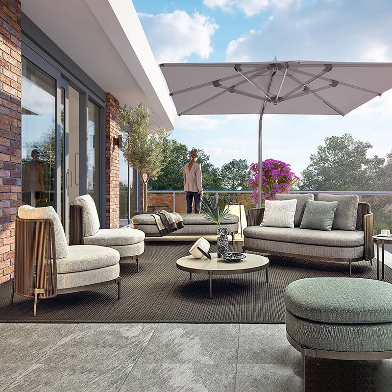 Terrace, outdoor villa, garden, courtyard, rattan weaving, leisure sofa combination, sales department, sample room, balcony furniture.